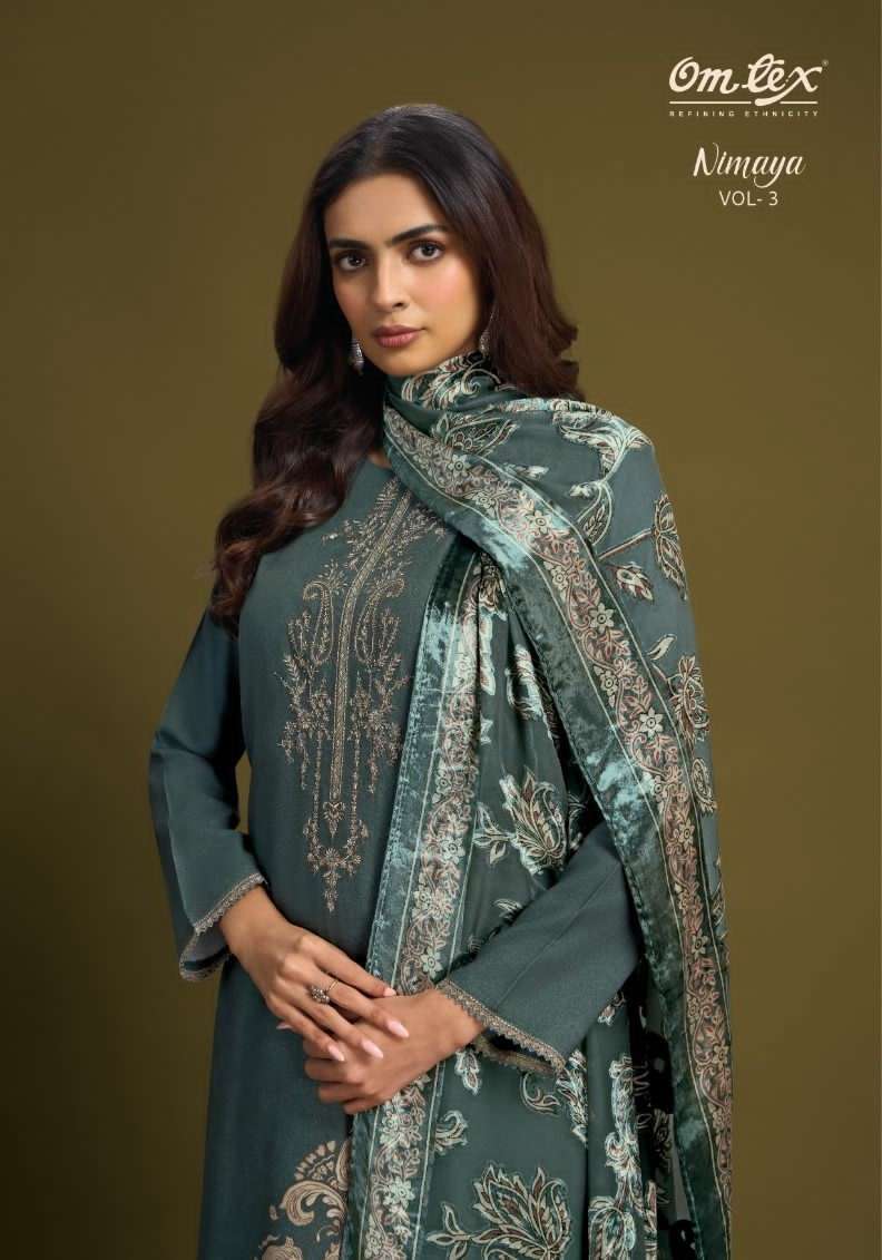 OMTEX NIMAYA VOL 3 PREMIUM PASHMINA SUIT WITH BRASSO DUPATTA WHOLESALE IN INDIA 2025