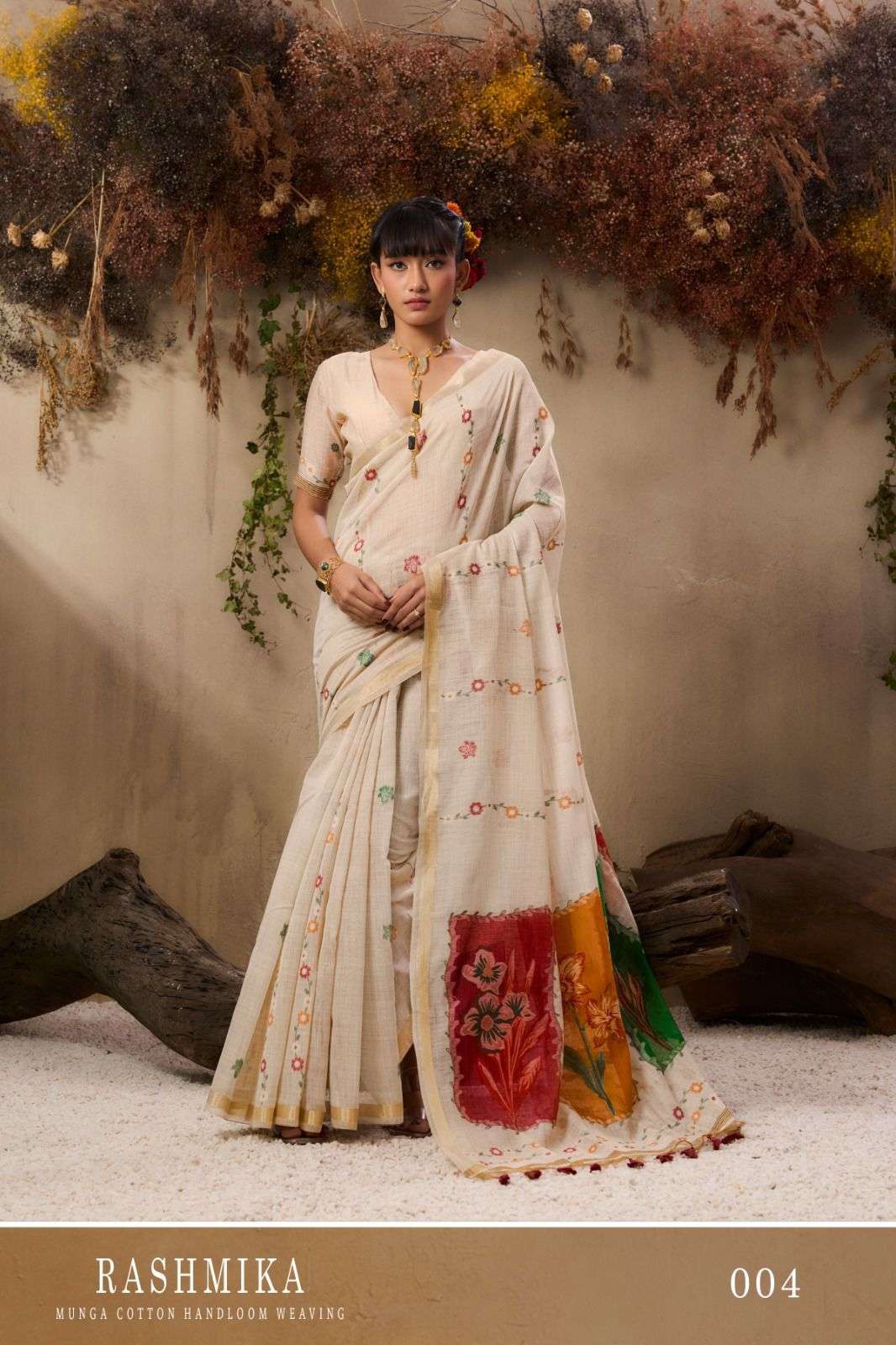 RAJTEX RASHMIKA MUNGA COTTON HANDLOOM DESIGNER SAREE COLLECTION BEST RATE 