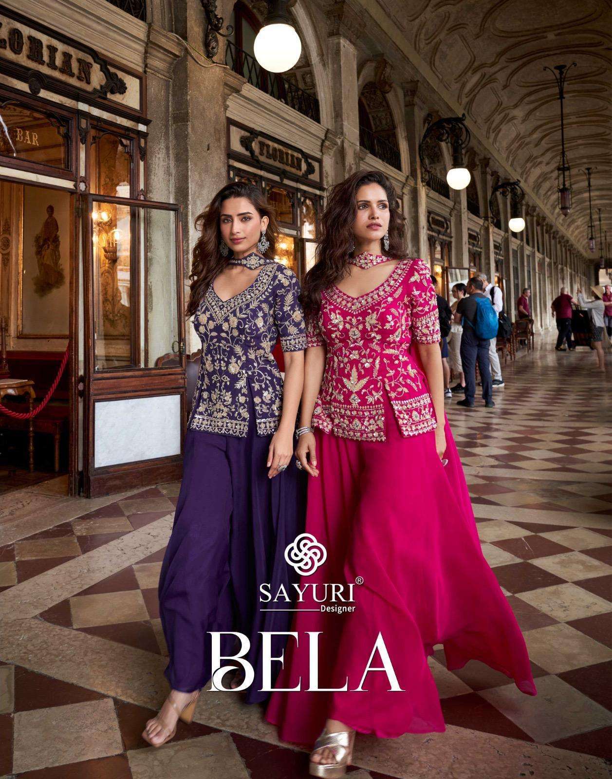 SAYURI DESIGNER BELA ORGANZA SILK PARTYWEAR DRESS WHOLESALER 