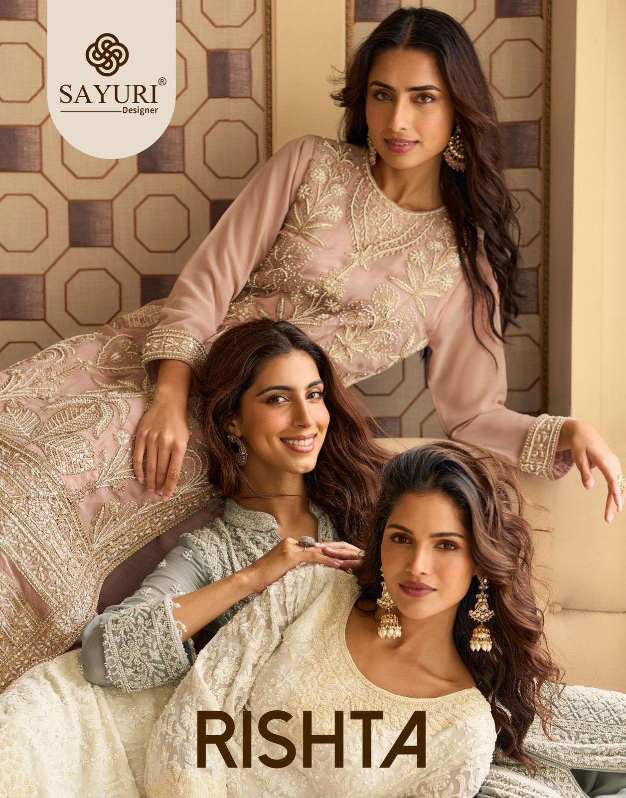 SAYURI DESIGNER RISHTA 10163 TO 10165 GEORGETTE PARTYWEAR DRESS COLLECTION BEST RATE WHOLESALER 