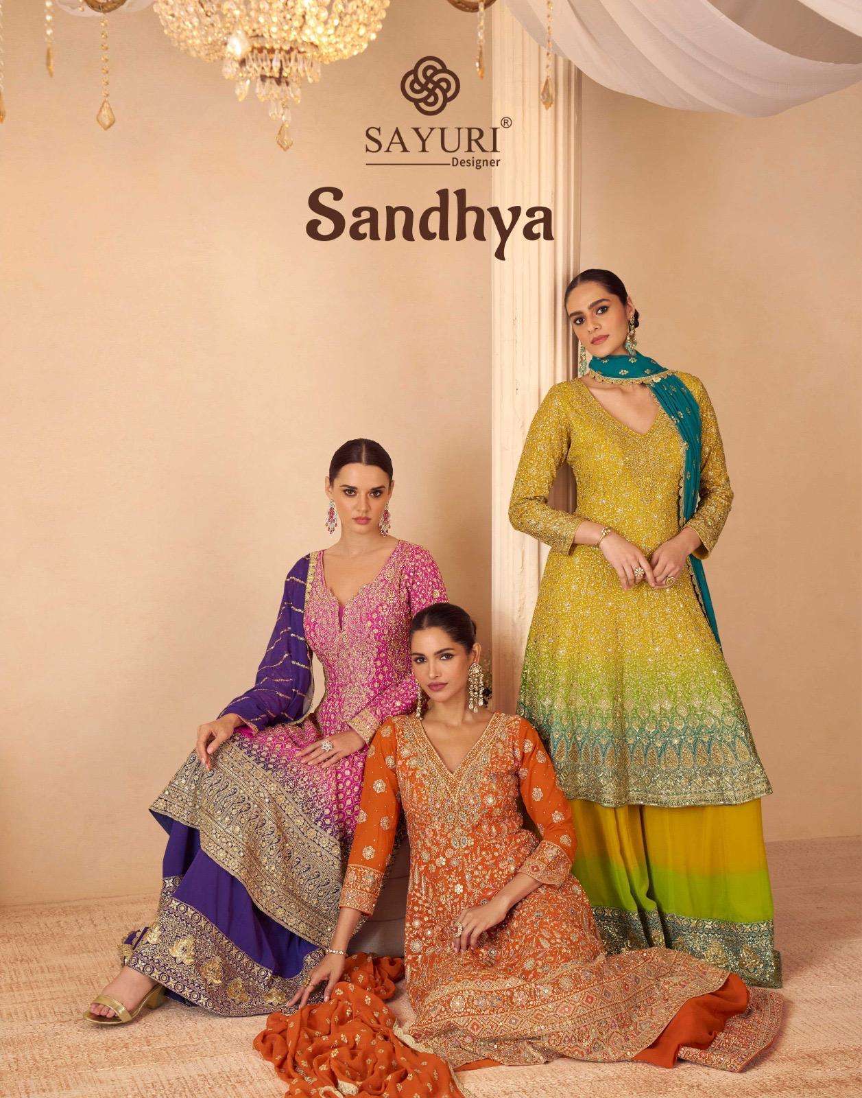 SAYURI DESIGNER SANDHYA 10148 TO 10151 GEORGETTE EMBROIDERY SUIT WHOLESALER 2025