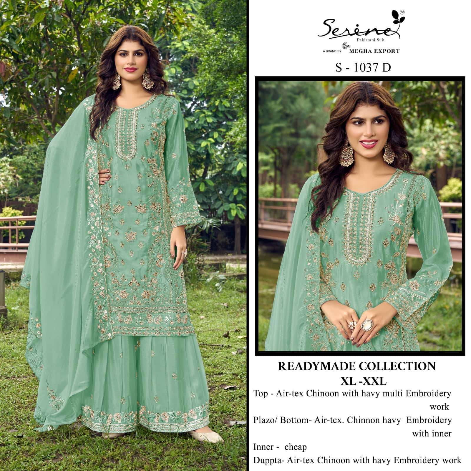 SERENE S 1037 COLORS PARTYWEAR PAKISTANI PALAZZO DRESS WHOLESALER 