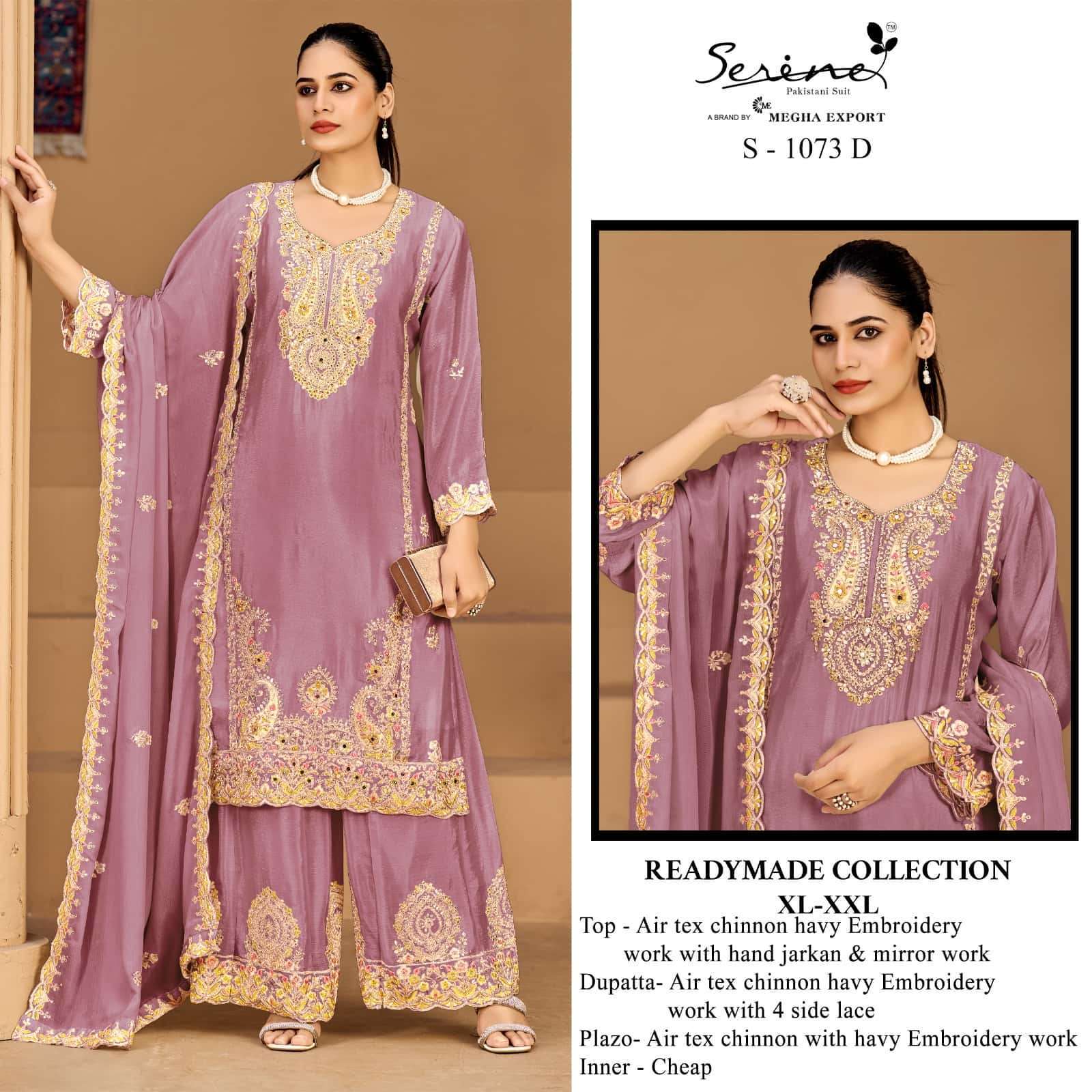 SERENE S 1073 COLORS PARTYWEAR PAKISTANI PALAZZO DRESS WHOLESALER 