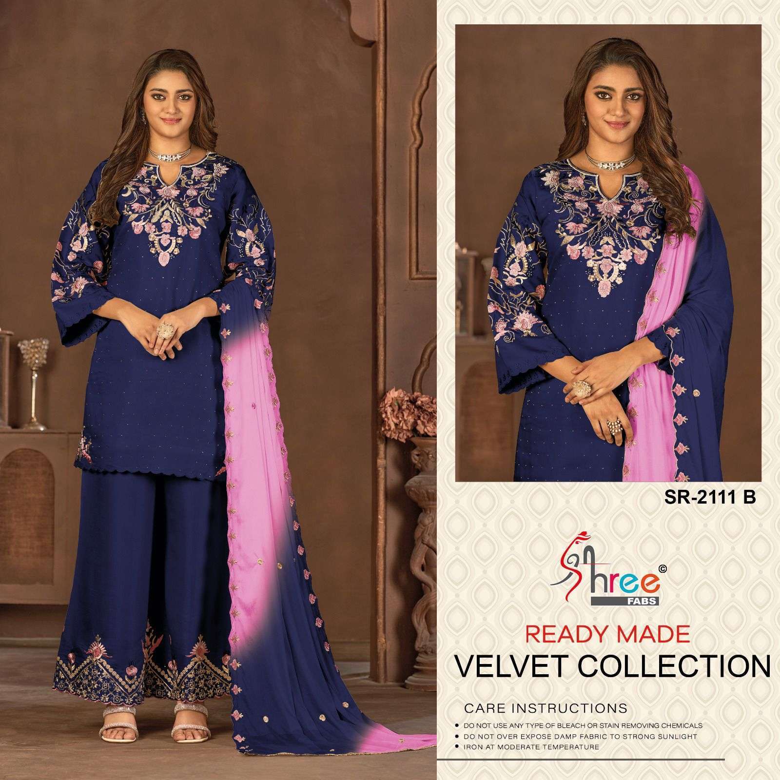 SHREE FAB 2111 FANCY ZARKAN VELVET READYMADE SUIT EXPORTER 