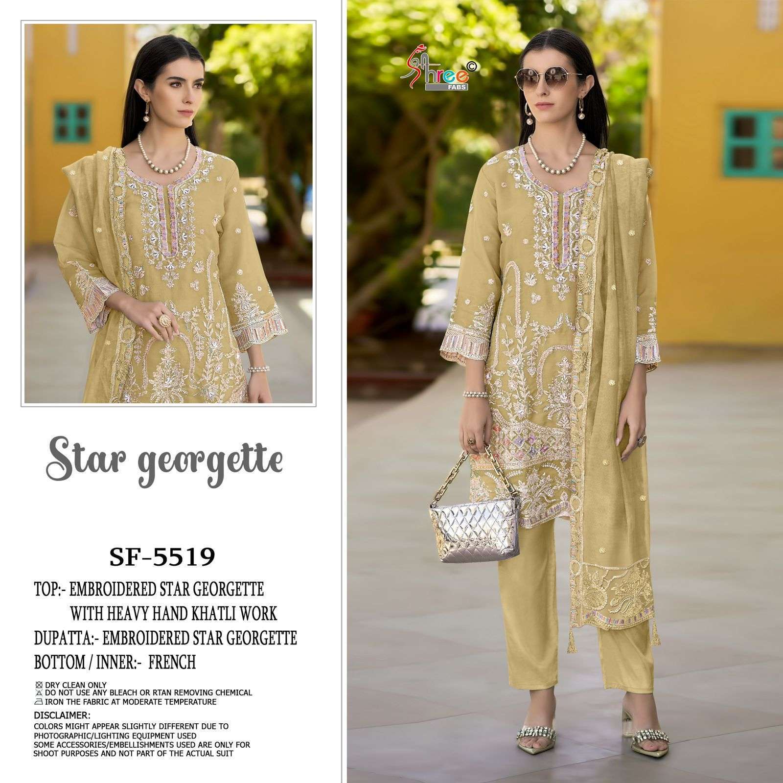 SHREE FAB 5519 STAR GEORGETTE EMBROIDERY SUIT WHOLESALER BEST RATE DEALER IN SURAT 2025