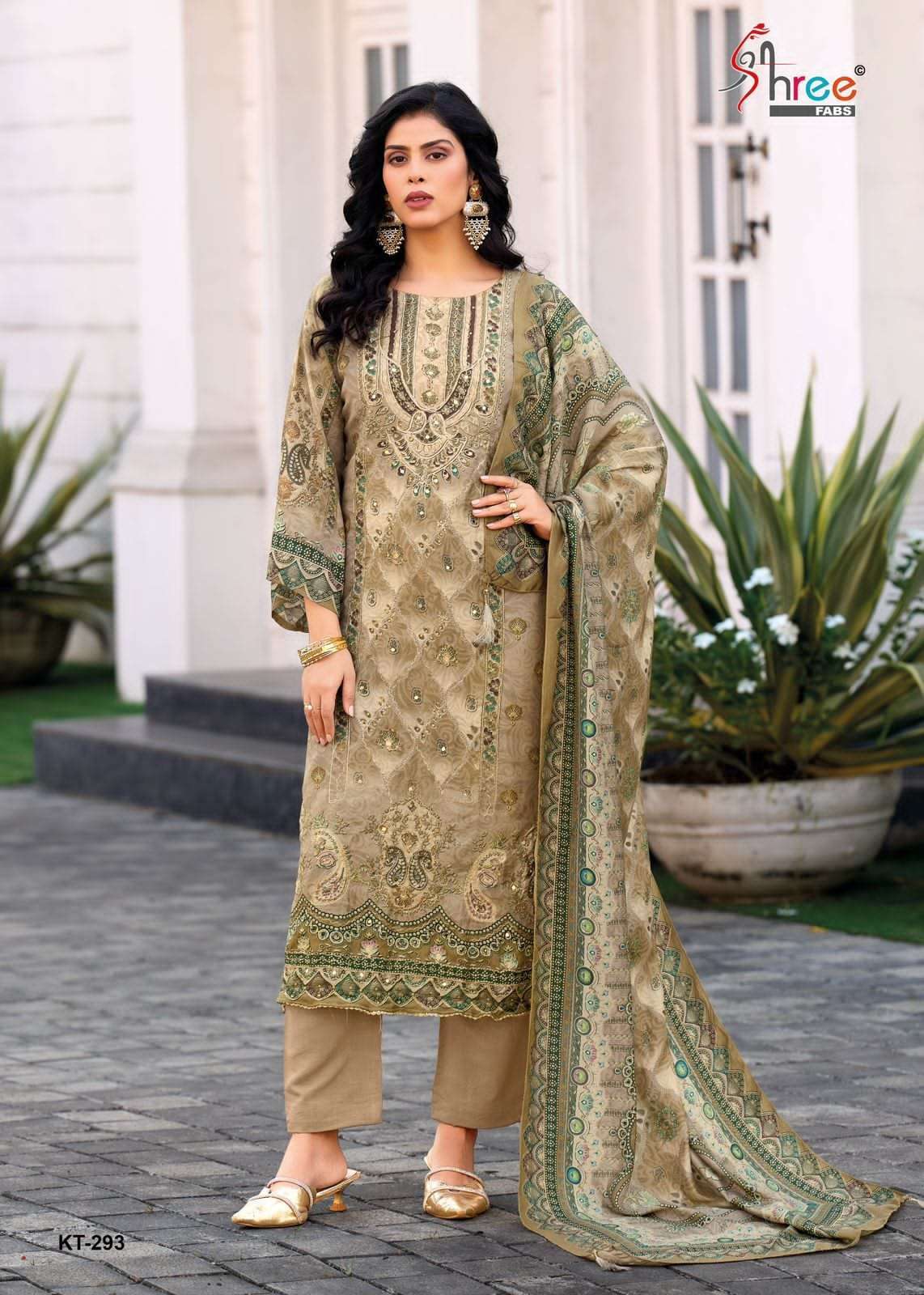 SHREE FAB KT 293 COLORS PAKISTANI MUSLIN LADIES SUIT WHOLESALER 