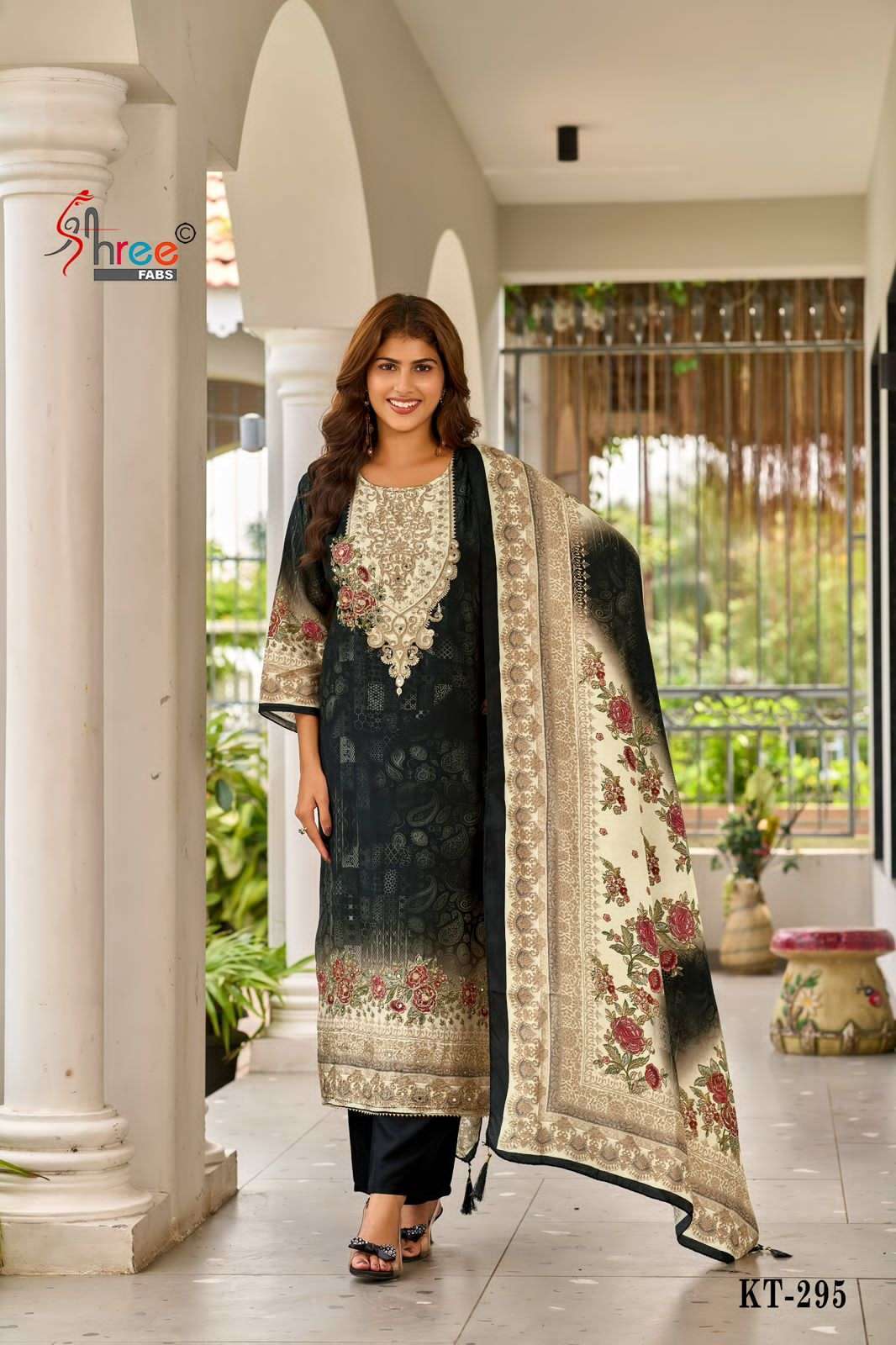 SHREE FAB KT 295 COLORS PURE MUSLIN PRINTED SUIT WHOLESALER IN INDIA 