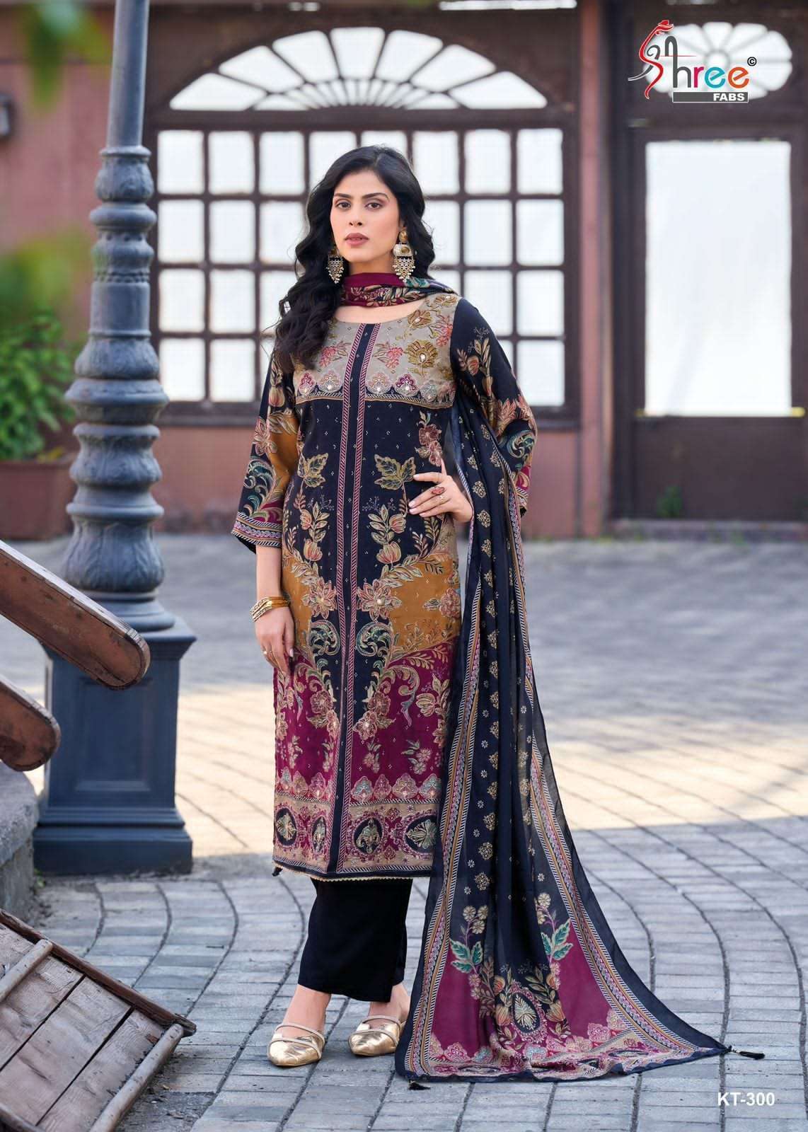SHREE FAB KT 300 COLORS PAKISTANI MUSLIN LADIES SUIT WHOLESALER 