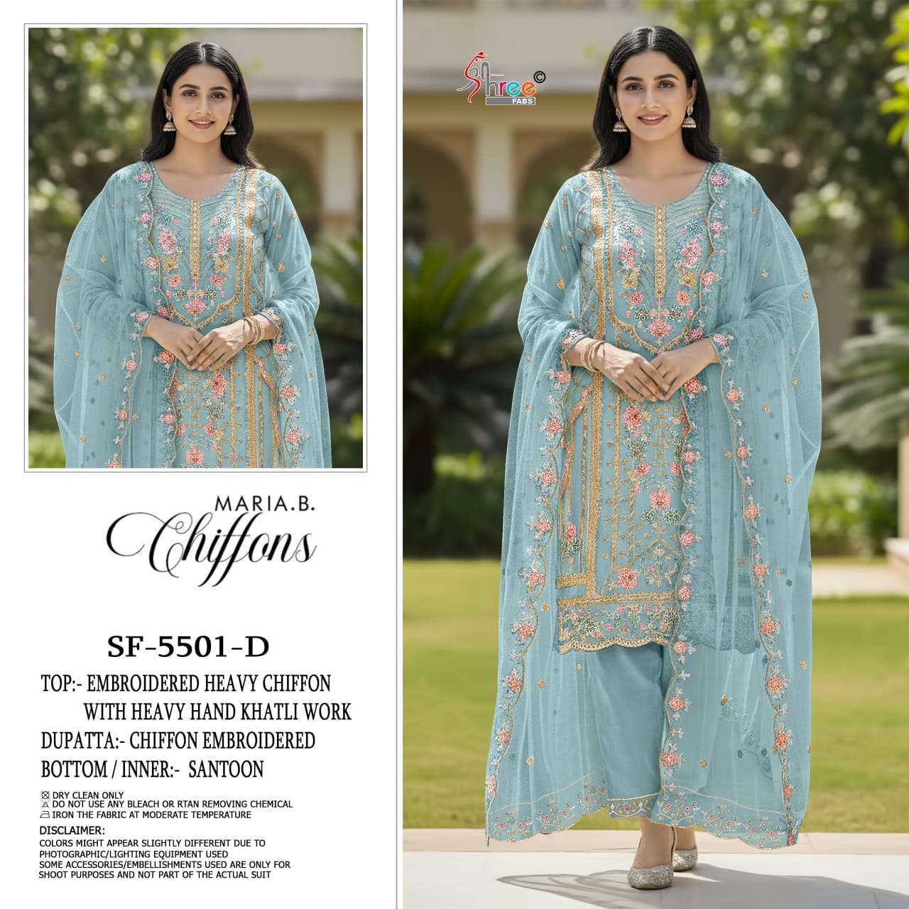 SHREE FAB MARIA B SF 5501 COLORS CHIFFON PAKISTANI DRESS SUPPLIER 