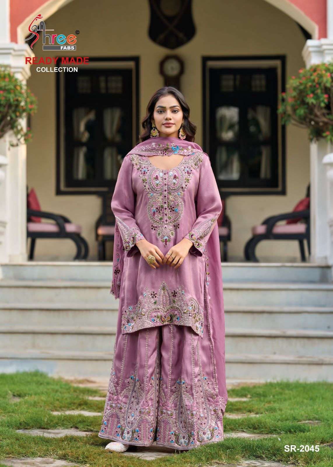 SHREE FAB SR 2045 COLOURS CHINON PAKISTANI DRESS WHOLESALER 2025