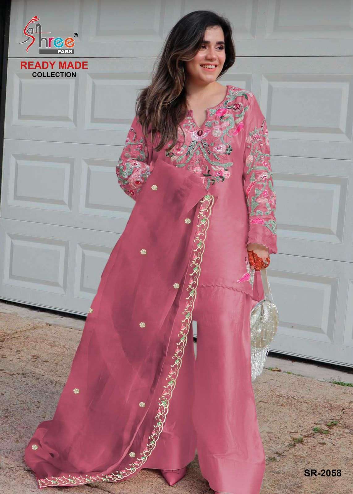 SHREE FAB SR 2058 VISCOSE SILK DESIGNER READYMADE SUIT EXPORTER 