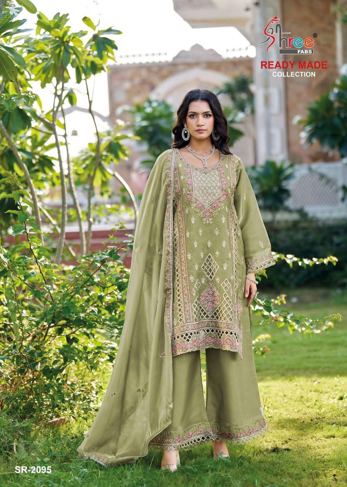 SHREE FAB SR 2095 COLOURS PAKISTANI CRUNCHY SILK DRESS WHOLESALER 