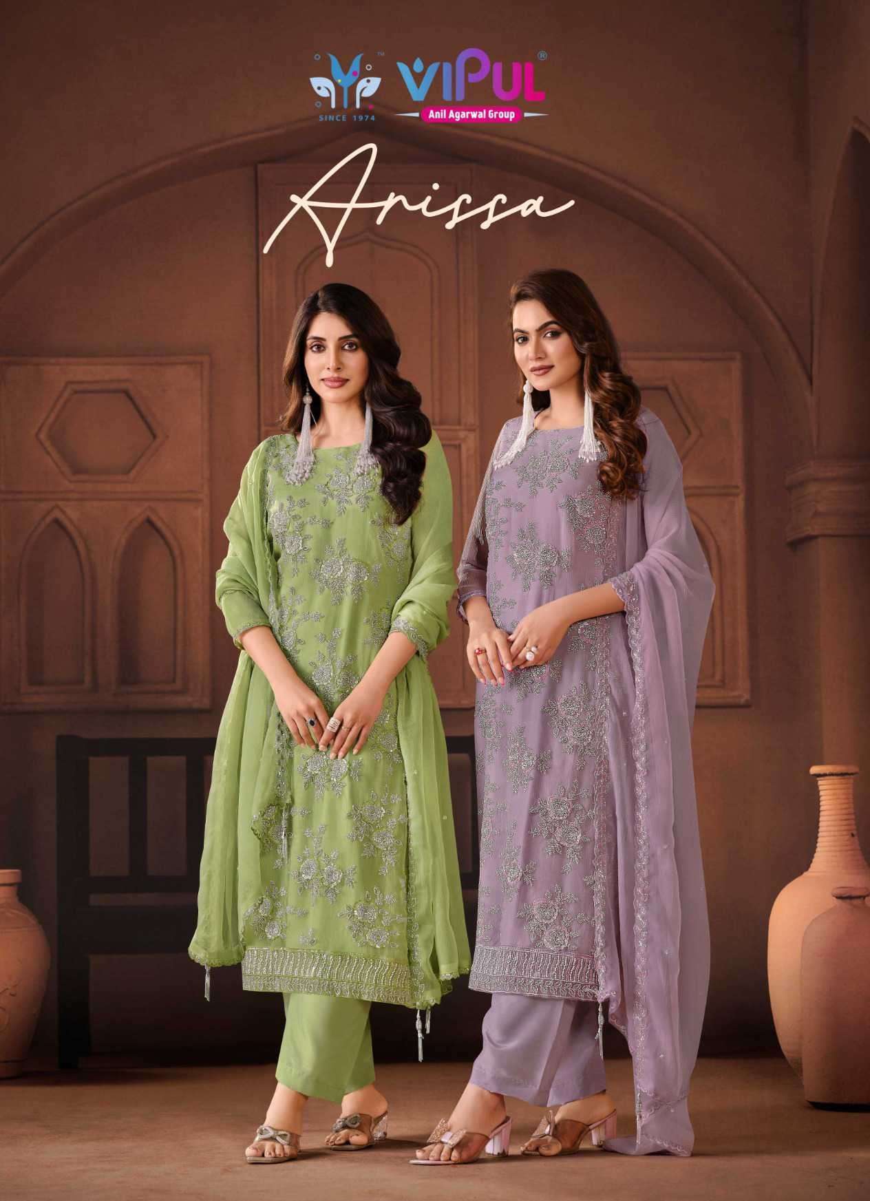VIPUL FASHION ARISAA CHIFFON HEAVY EMBROIDERY SUIT WHOLESALER 