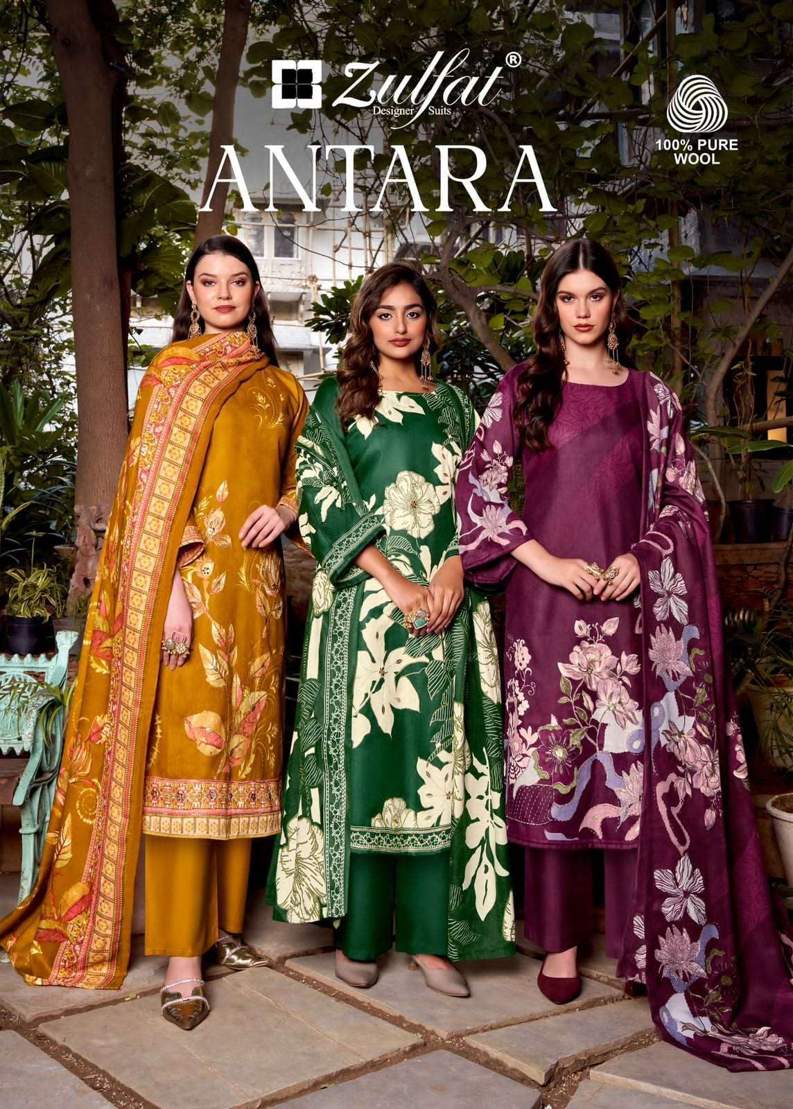 ZULFAT DESIGNER ANTARA WINTER COLLECTION PASHMINA SUIT WHOLESALER 
