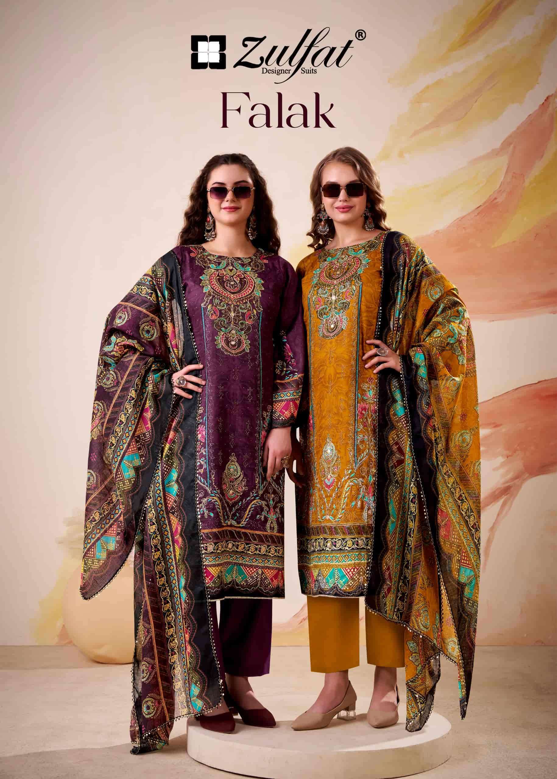 ZULFAT DESIGNER FALAK COTTON SATIN SUIT WHOLESALER 2025