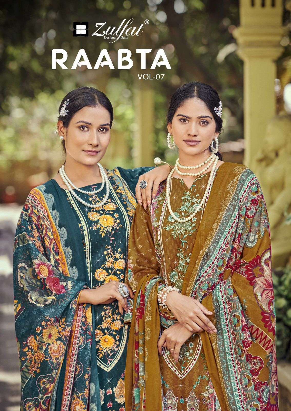 ZULFAT DESIGNER RAABTA VOL 7 JAM COTTON SALWER SUIT WHOLESALER 