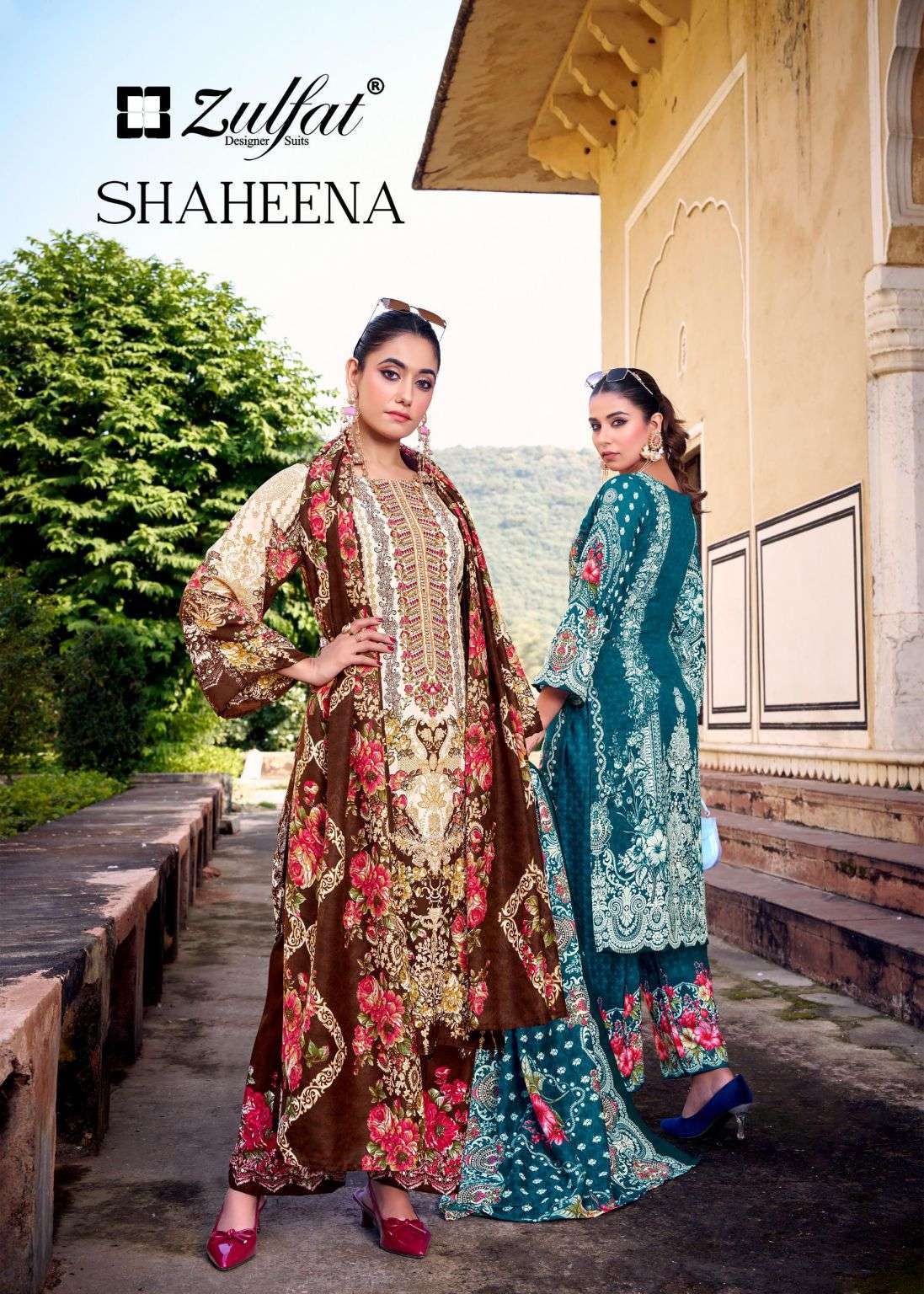 ZULFAT DESIGNER SHAHEENA HANDWORK RAYON SALWER KAMEEZ WHOLESALER 