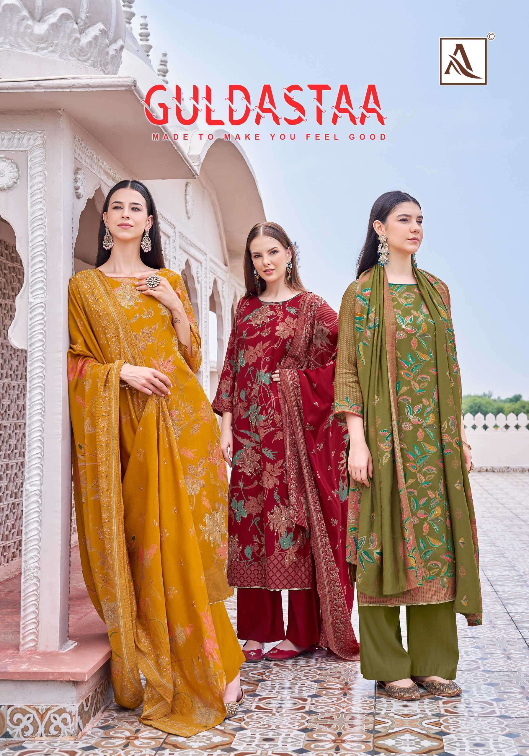 ALOK SUIT GULDASTA MODEL DAMAN EMBROIDERY WORK SUIT WHOLESALER BEST RATE 