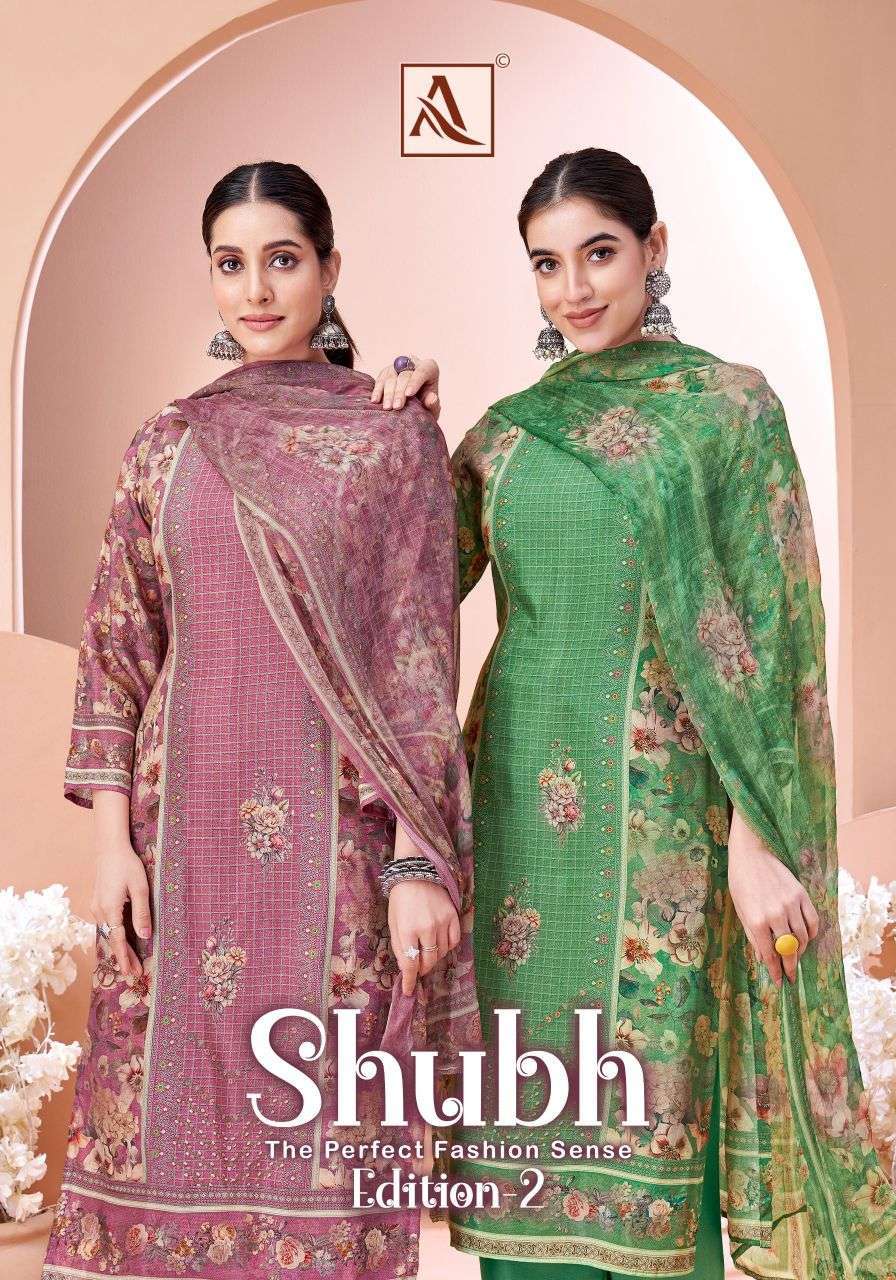 ALOK SUIT SHUBH VOL 2 HAND WORK MUSLIN LADIES SUIT WHOLESALER 