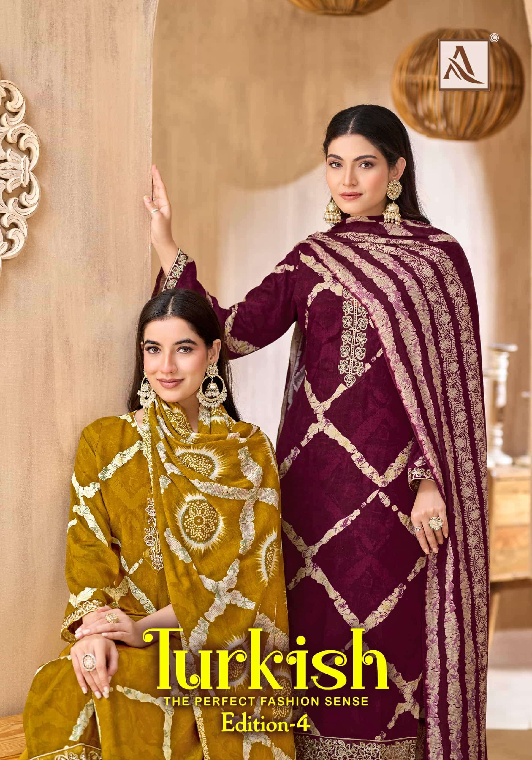 ALOK SUIT TURKISH VOL 4 FANCY RAYON SUIT CATALOG WHOLESALER 2025