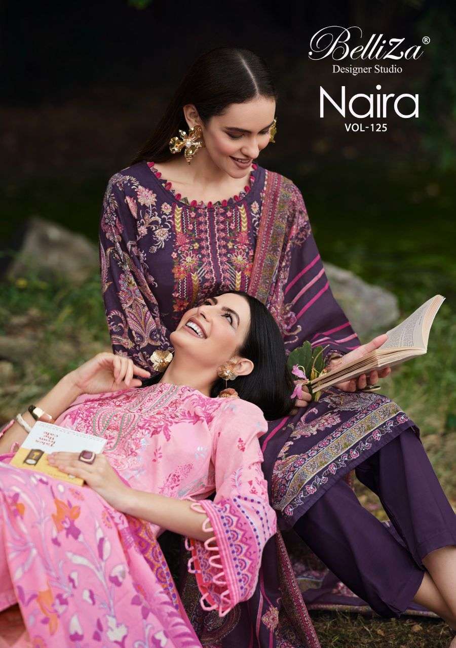 BELLIZA DESIGNER NAIRA VOL 125 PURE COTTON SUIT CATALOGUE 