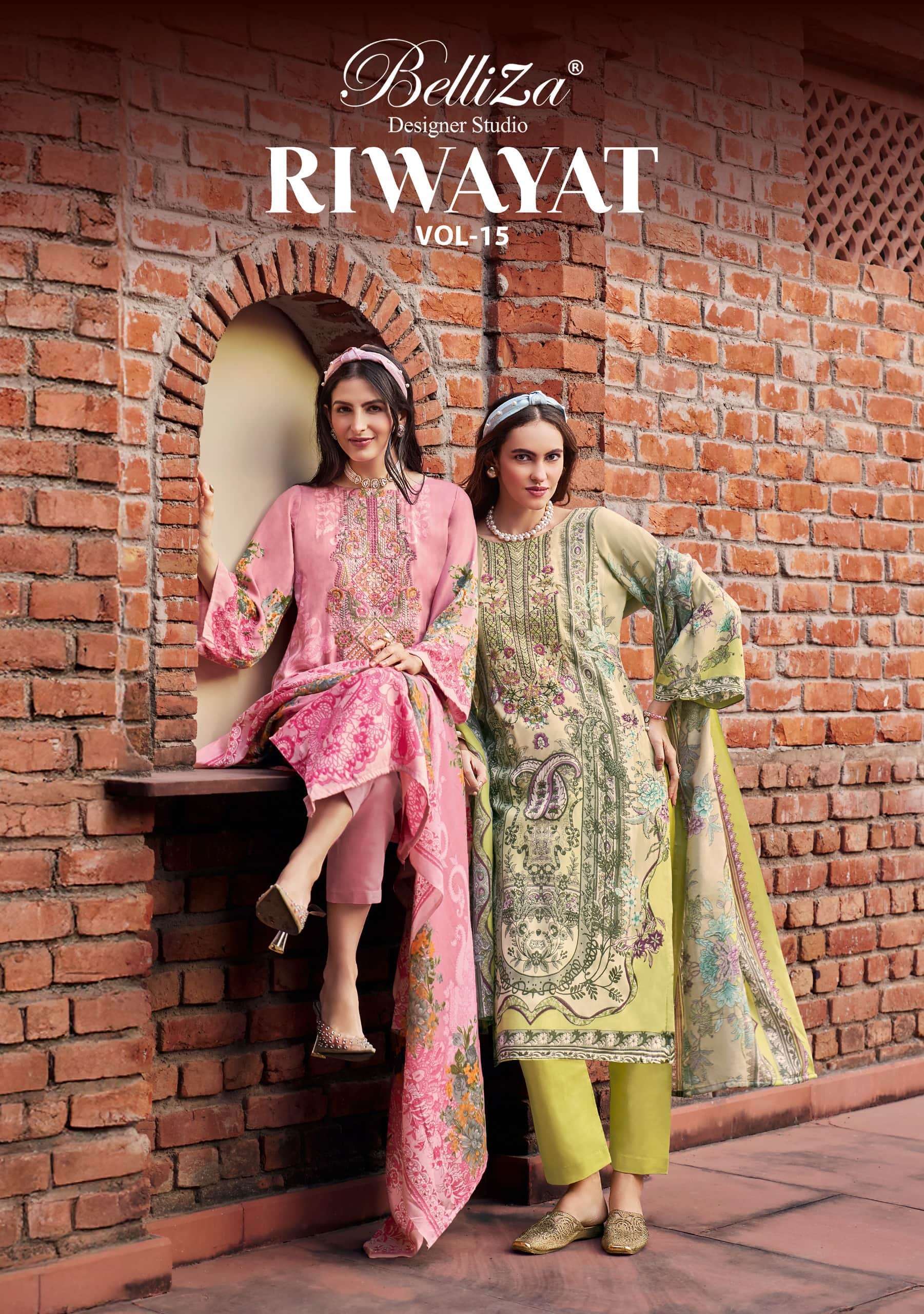 BELLIZA DESIGNER RIWAYAT VOL 15 PURE VISCOSE RAYON SALWER SUIT WHOLESALER 2025