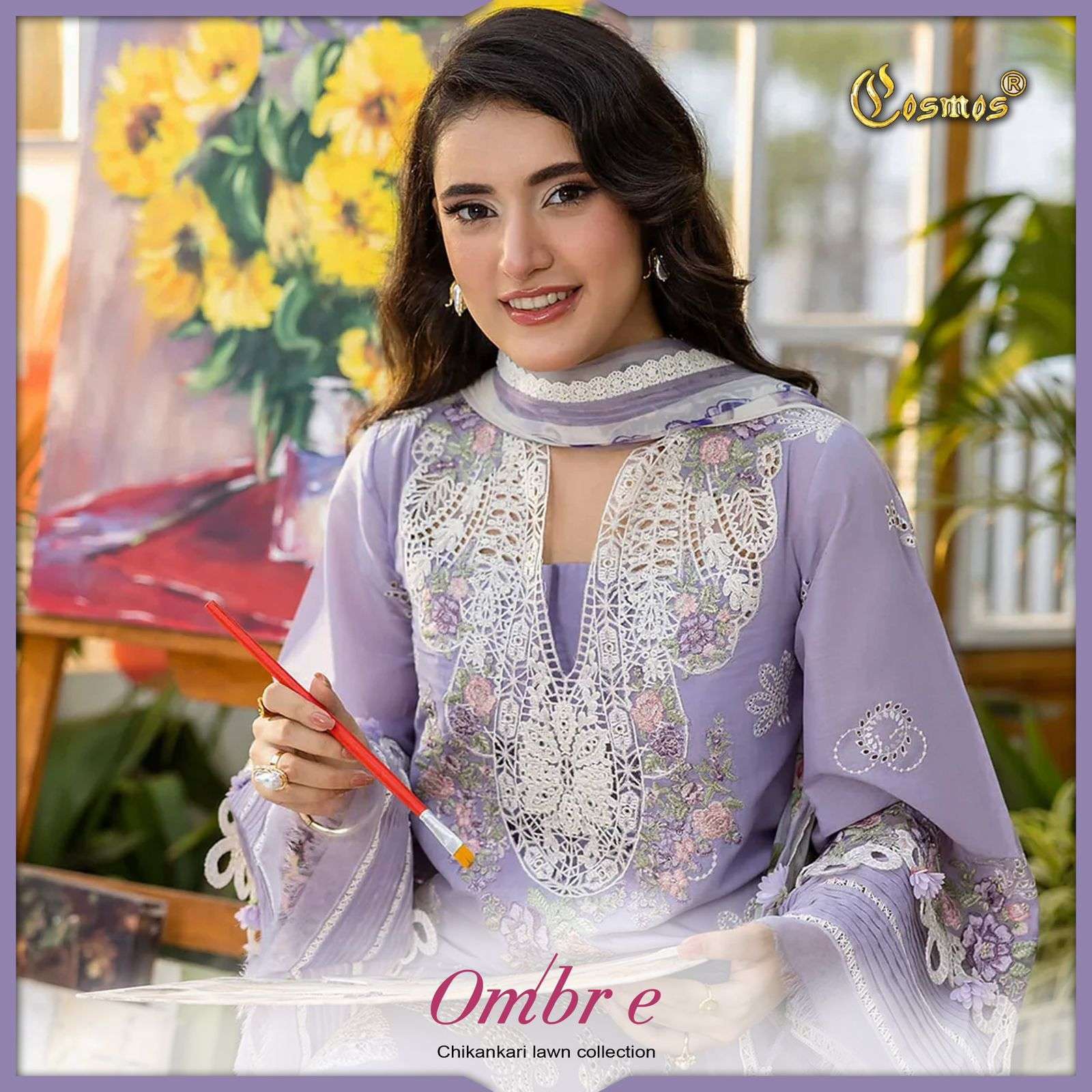 COSMOS OMBRE CHIKANKARI LAWN COLLECTION WHOLESALER BEST RATE 2025
