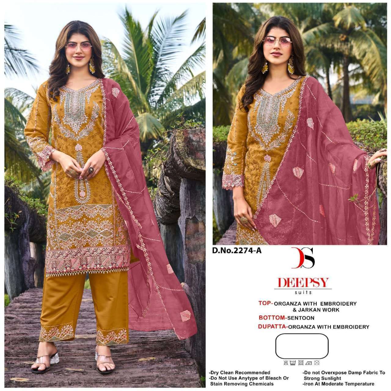 DEEPSY D 2274 COLOURS PAKISTANI ORGANZA SUIT WHOLESALER 