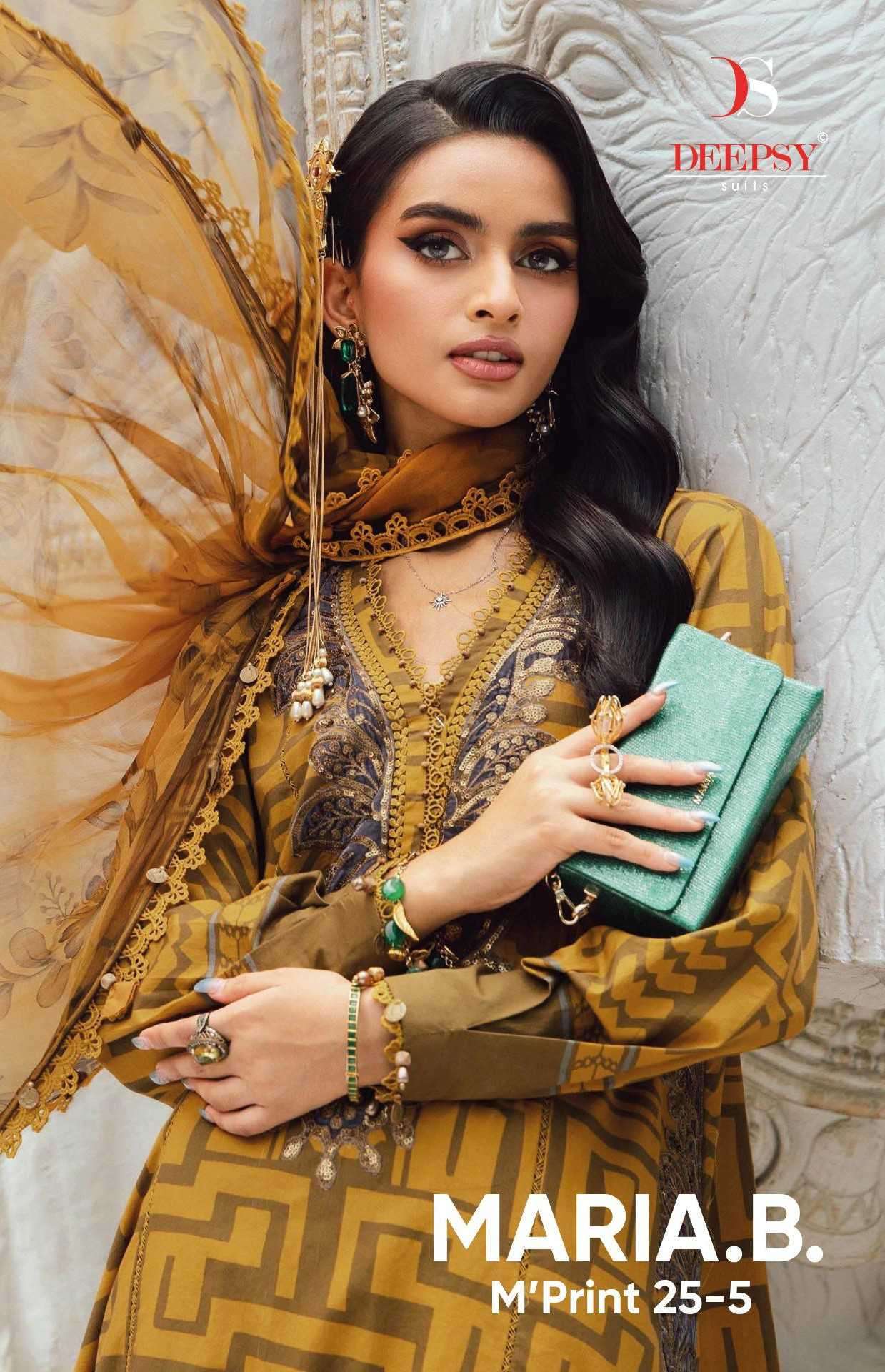 DEEPYS SUIT MARIA B MPRINT 25 5 PATCH EMBROIDERY PAKISTANI SUIT WHOLESALER BEST RATE 2025