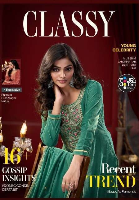 FOURDOTS LATEST CATALOGUE CLASSY FANCY EMBRODERY VELVET SUIT WHOLESALER BEST RATE 2025