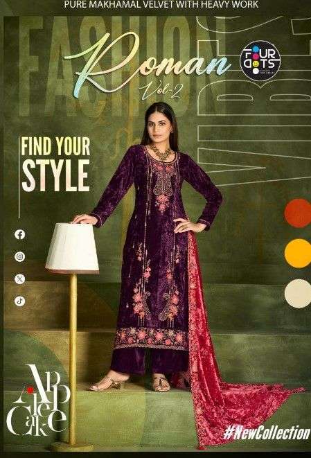 FOURDOTS ROMAN VOL 2 DESIGNER VELVET SUIT WHOLESALER 