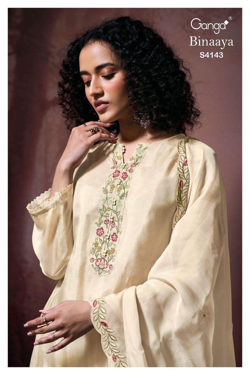 GANGA FASHION BINAAYA 4143 DESIGNER SUIT WHOLESALER 2025