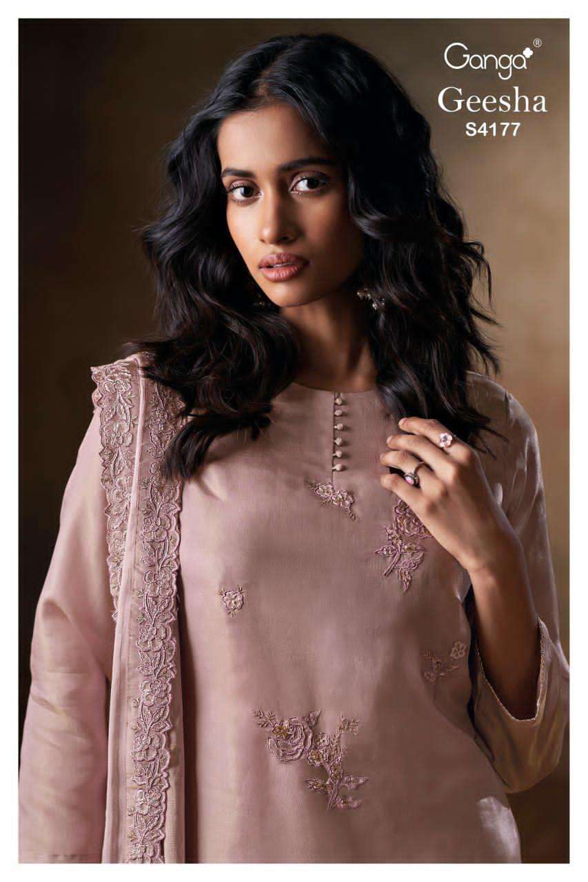 GANGA FASHION GEESHA 4177 DESIGNER SILK SUIT CATALOGUE WHOLESALER BEST RATE 