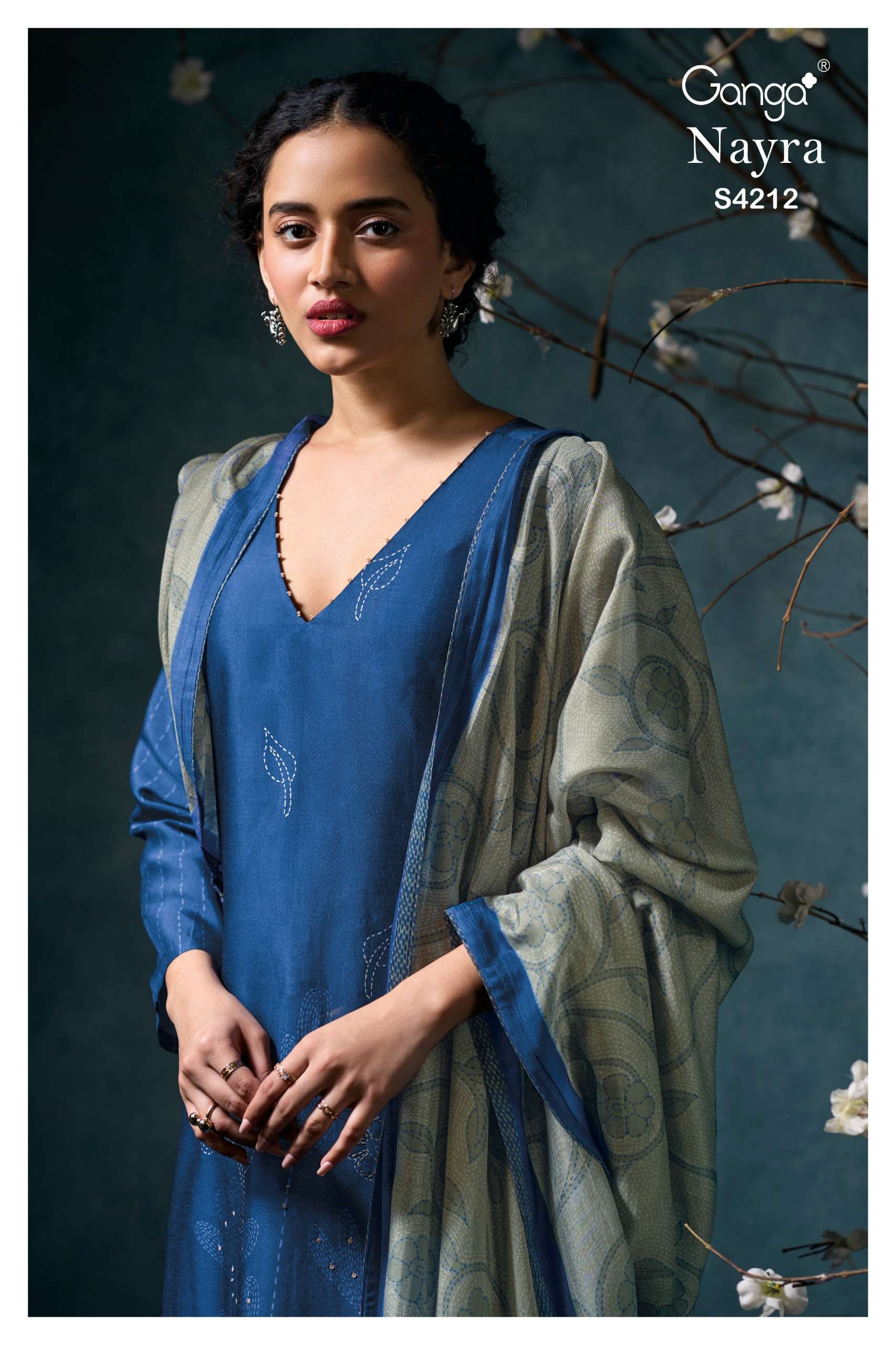 GANGA FASHION NAYRA 4212 PURE RUSSIAN SILK SUIT CATALOG WHOLESALER 2025
