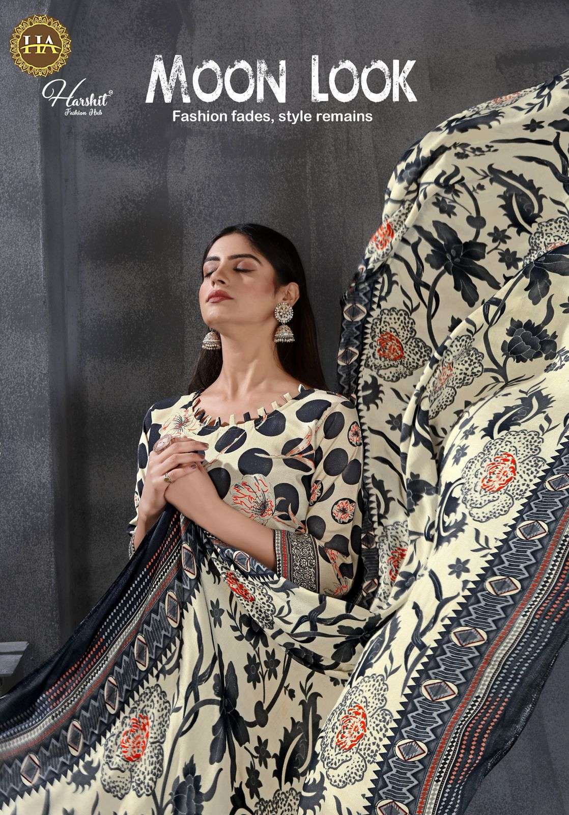 HARSHIT FASHION MOON LOOK VISCOSE RAYON SUIT WHOLESALER BEST RATE 2025