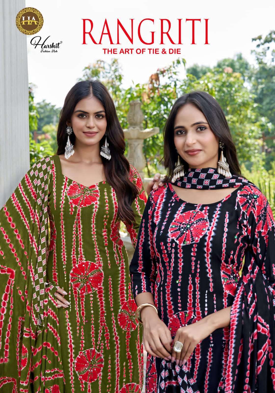 HARSHIT FASHION RANGRITI RAYON SUIT WHOLESALER BEST RATE 2025