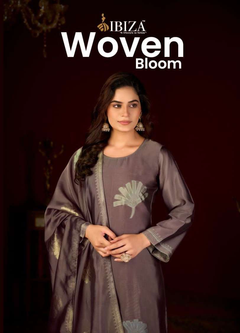 IBIZA WOVEN BLOOM PURE BANGLORY SILK SUIT CATALOGUE WHOLESALER 2025