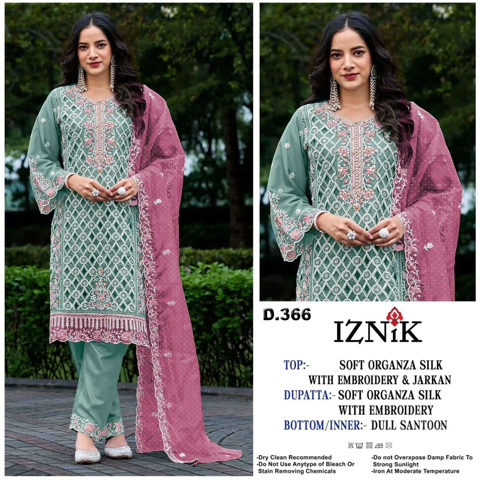 IZNIK FAB A 366 COLORS PARTYWEAR PAKISTANI SUIT WHOLESALER BEST RATE 