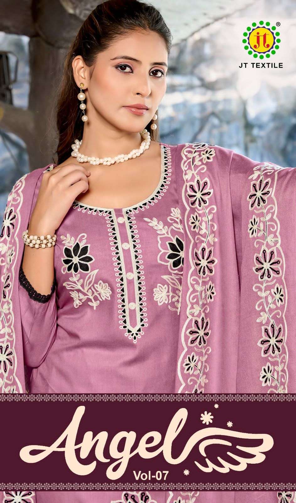 JT TEXTILE ANGAL VOL 7 RAYON SEQUENCE EMBROIDERY SUIT WHOLESALER 2025