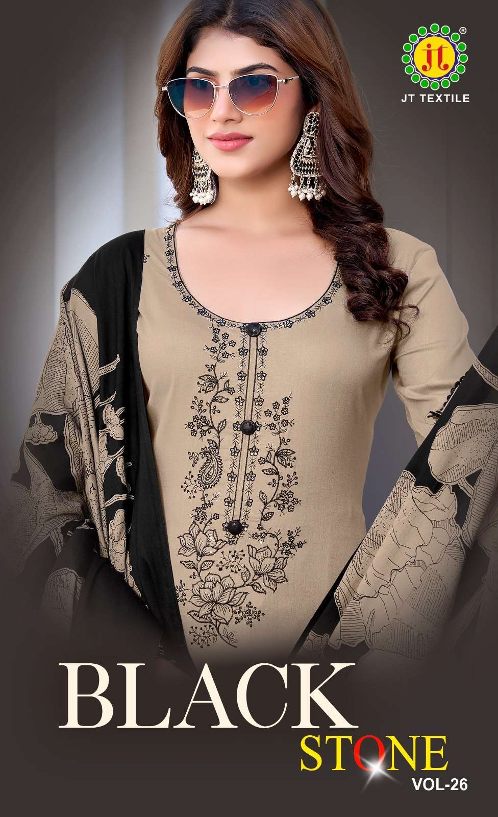 JT TEXTILE BLACK STONE VOL 26 FANCY RAYON SUIT CATALOGUE 2025
