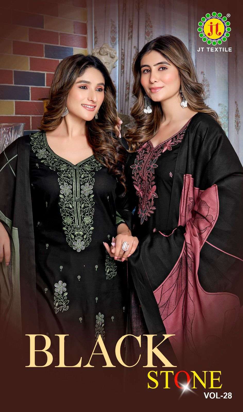 JT TEXTILE BLACK STONE VOL 28 FANCY RAYON SUIT CATALOGUE 2025