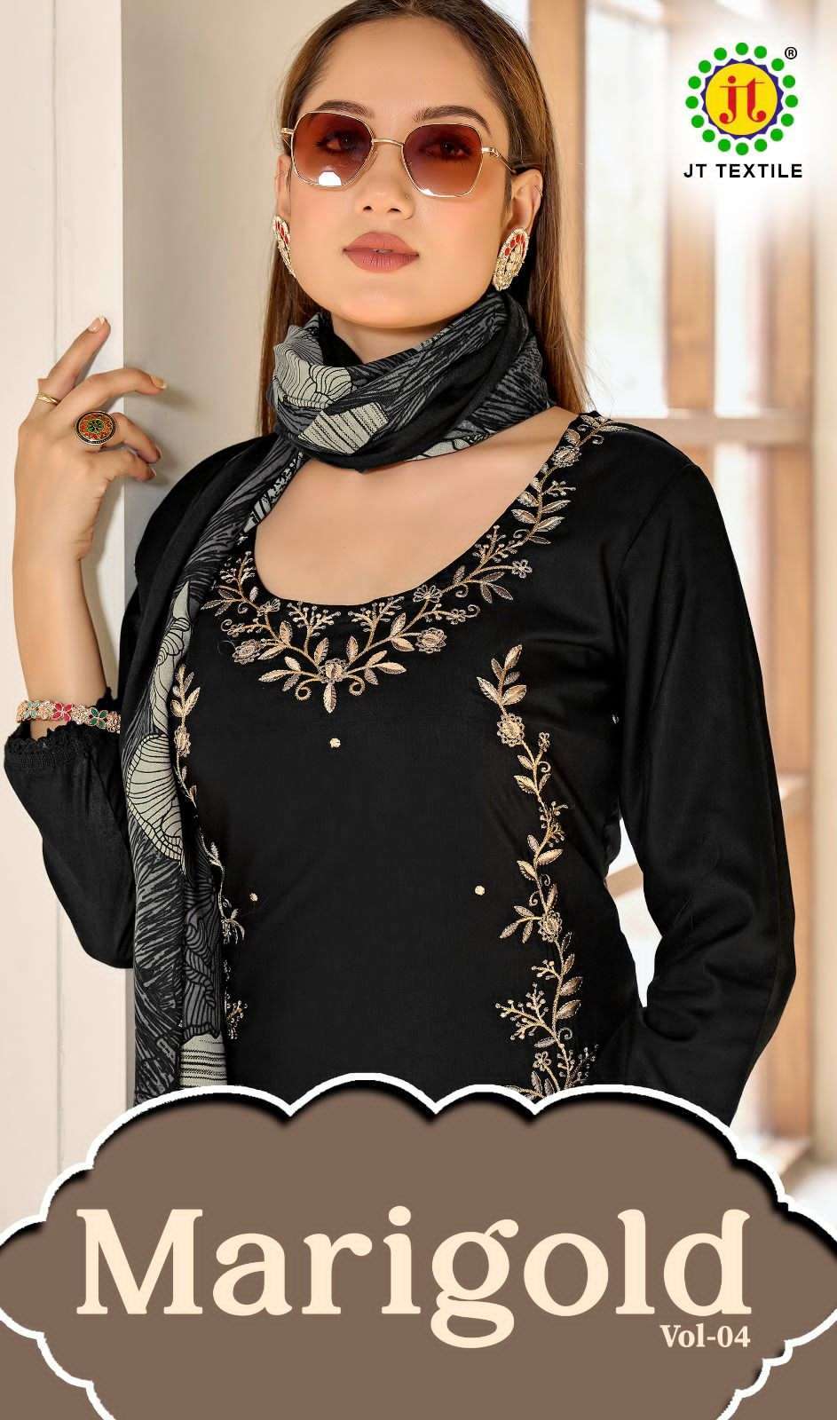JT TEXTILE MARIGOLD VOL 4 RAYON SALWER SUIT WHOLESALER 2025  