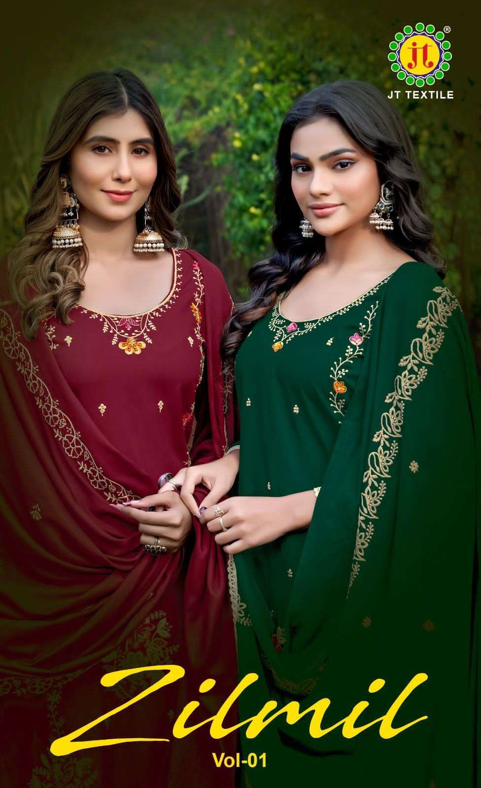 JT TEXTILE ZILMIL VOL 1 RAYON SUIT CATALOGUE WHOLESALER BEST RATE 