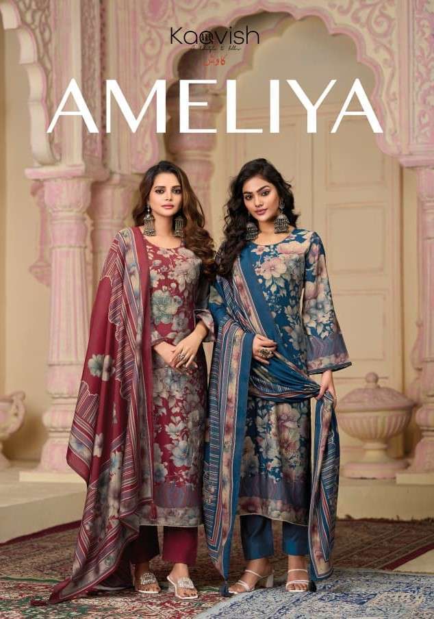 KAAVISH AMELIYA PURE MUSLIN SILK SUIT CATALOG WHOLESALER 2025