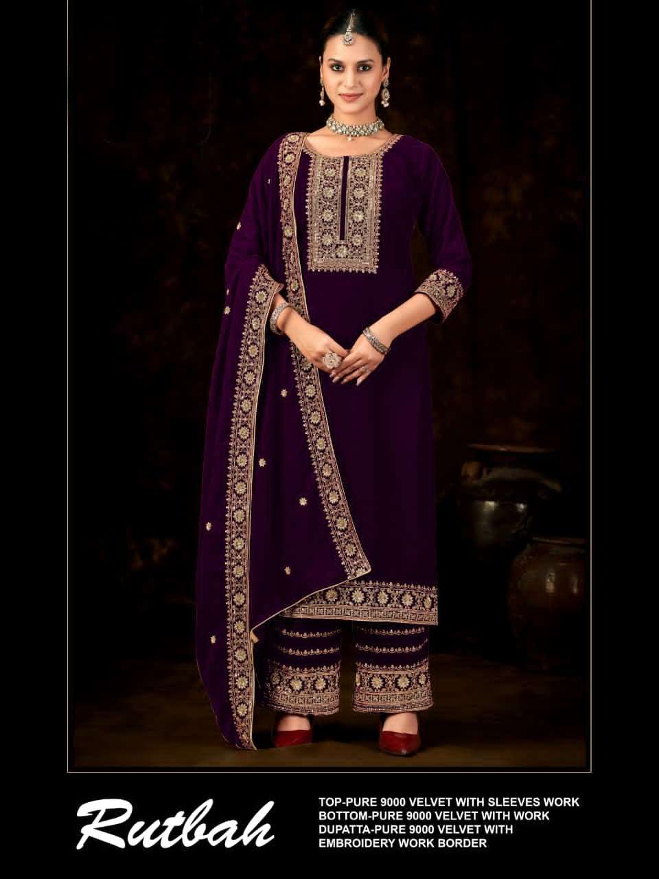 KALARANG RUTBAH DESIGNER PURE VELVET SUIT WHOLESALER BEST RATE 