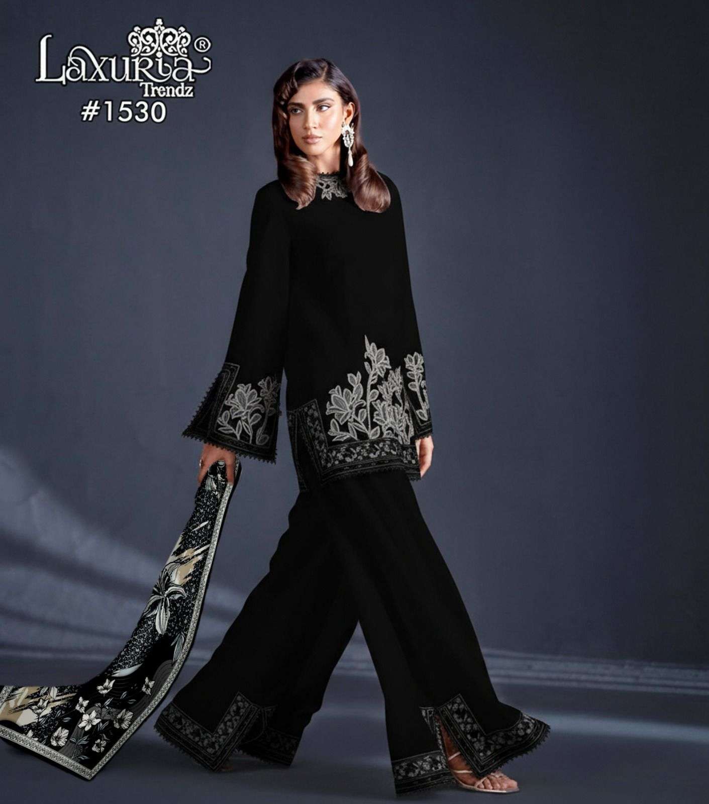 LAXURIA TRENDZ 1530 ZAM SATIN EMBROIDERY SUIT WHOLESALER BEST RATE 2025