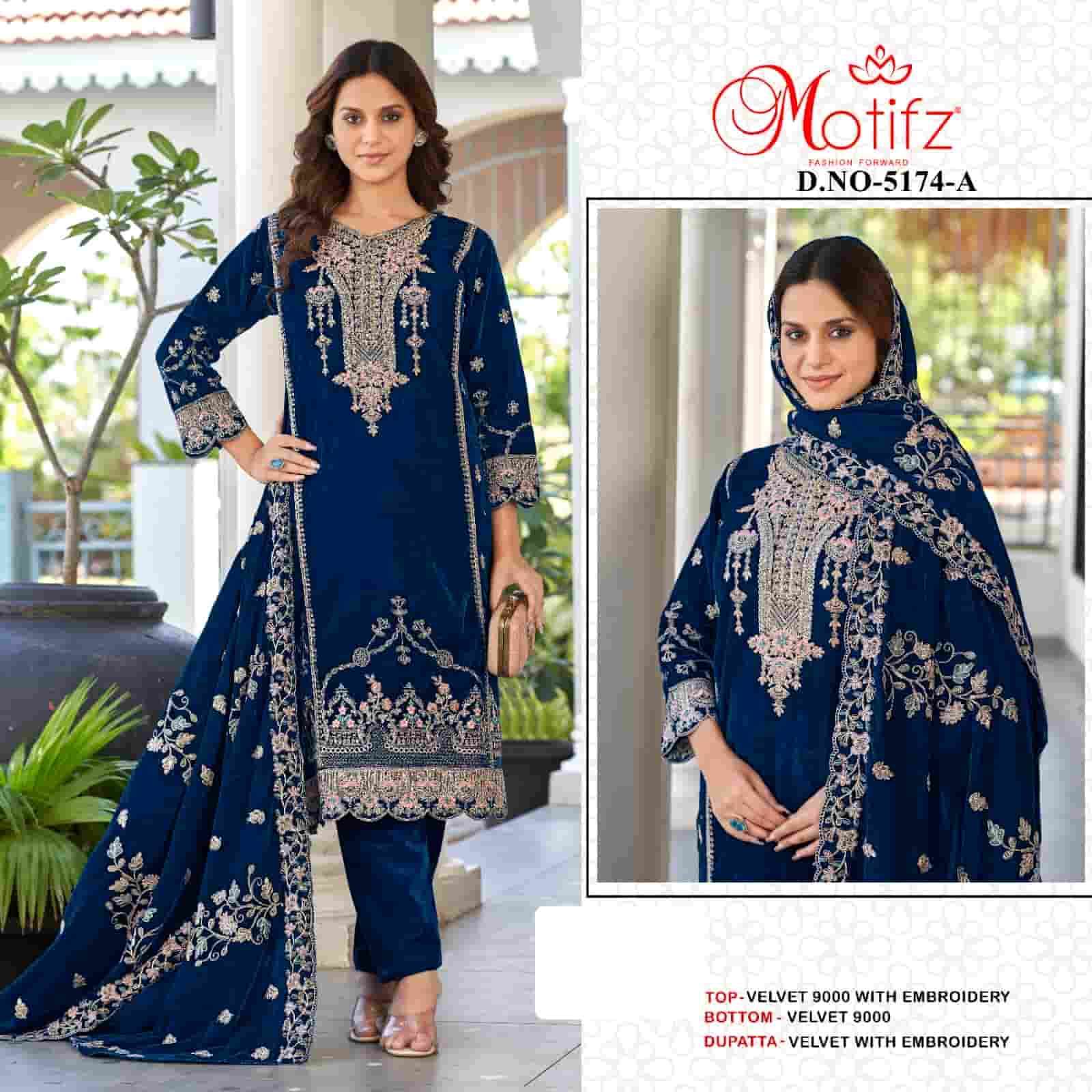 MOTIFZ 5174 COLORS PAKISTANI VELVET SUIT WHOLESALER BEST RATE 2025