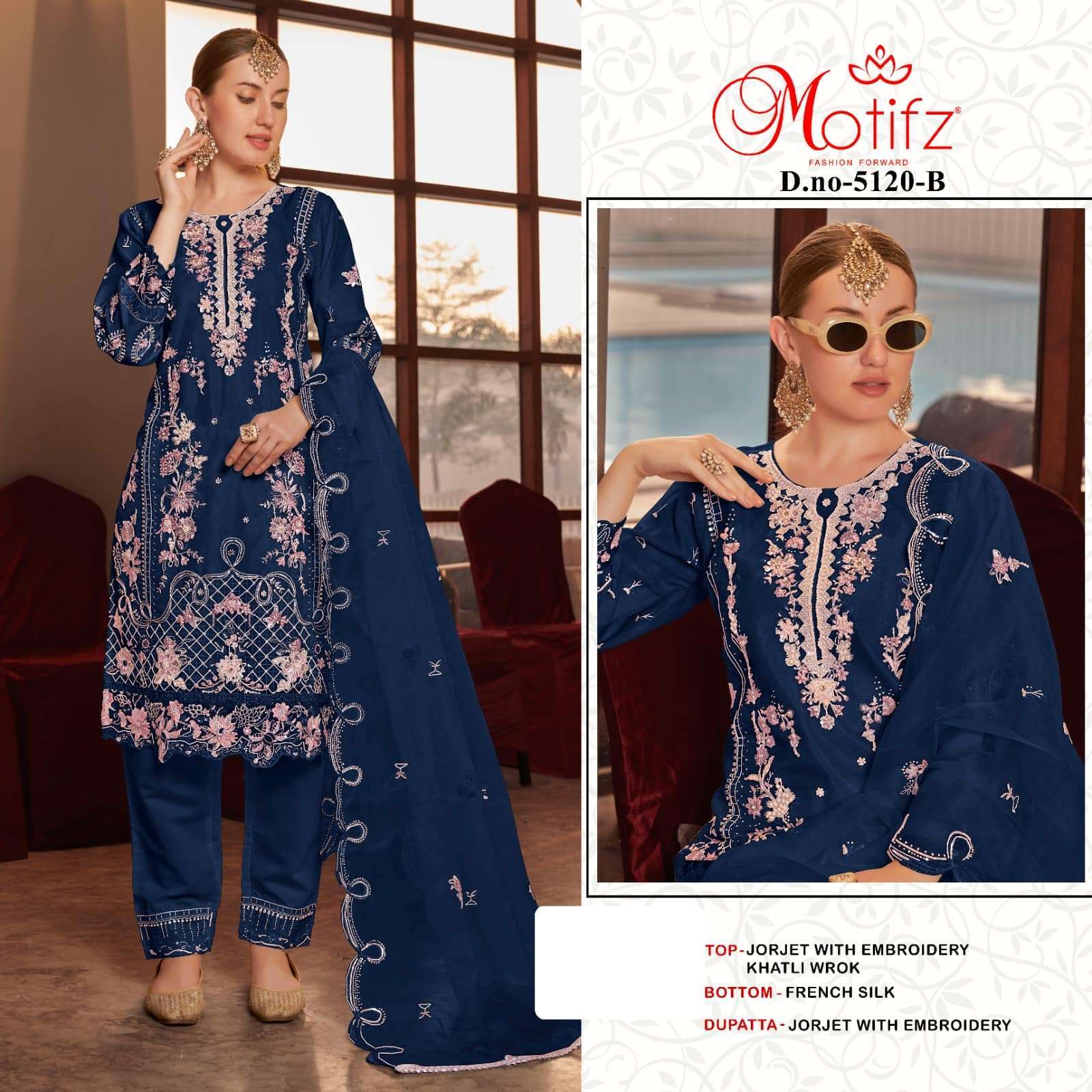 MOTIFZ D 5120 COLORS PAKISTANI GEORGETTE SUIT WHOLESALER BEST RATE 2025