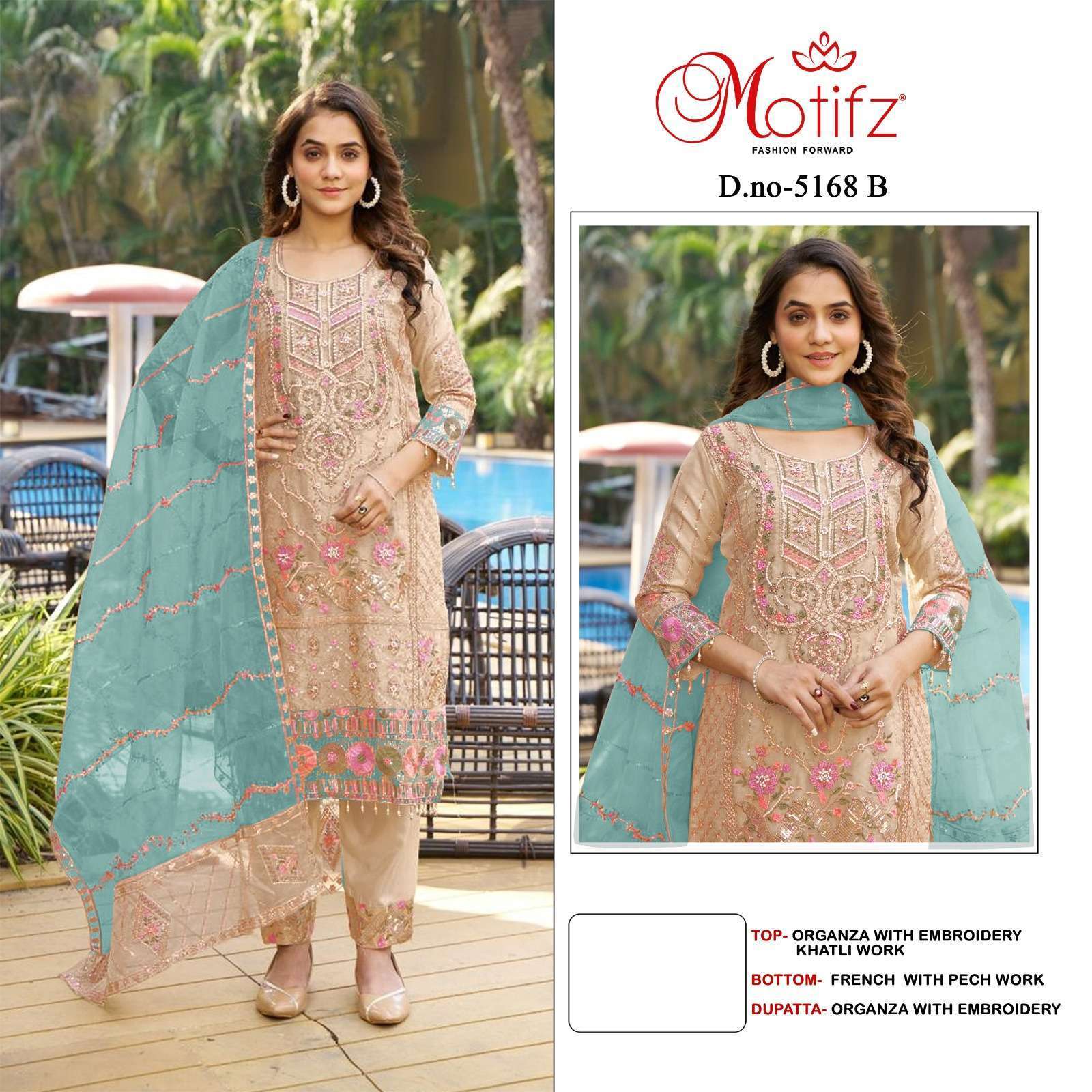 MOTIFZ D 5168 COLOURS DESIGNER EMBROIDERY PAKISTANI SUIT WHOLESALER 