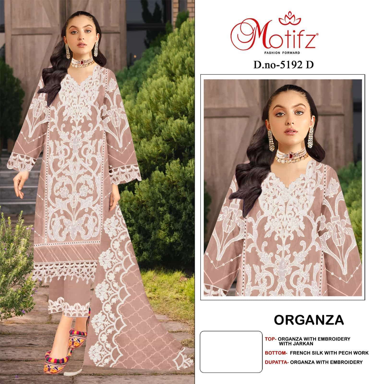 MOTIFZ D 5192 COLOURS ORGANZA PAKISTANI SUIT WHOLESALER BEST RATE 2025